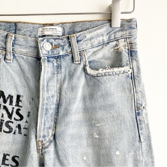 Zara 2 Jeans Femmes Against Trump Fascism LGBTQ Allies Femme - Picture 2 of 8